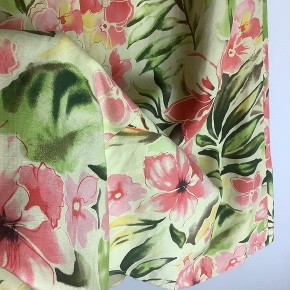 Peck & Peck Linen Silk Floral Skirt Sz 6 - Picture 8 of 11